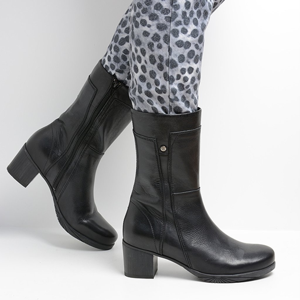 Wolky 0505110-000 Zwart Donna halfhoge laars Hoogenbosch Schoenen