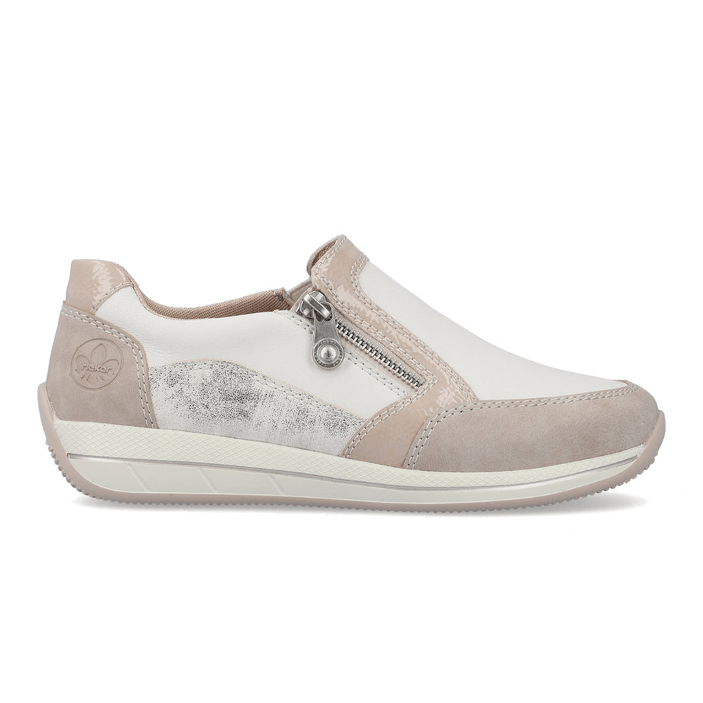 Rieker N1151-61 Wit combi Instapschoen WIJDTE H Hoogenbosch Schoenen